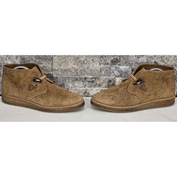 Trask Italian Suede Ankle Boot Brown Horn Toggle Bootie Womens Carissa 8M - Picture 9 of 14